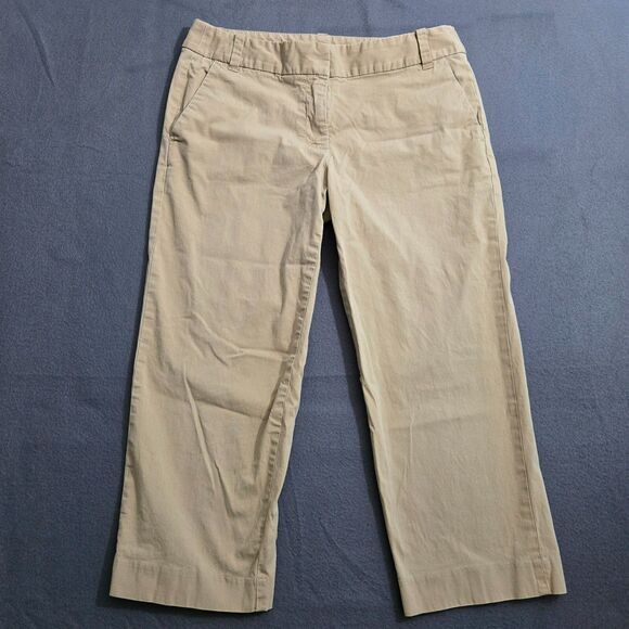J. Crew Women 4 City Fit Tan Straight Leg Crop Pants - Picture 1 of 12
